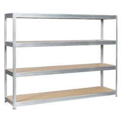 Метален стелаж MEGA 177x240x45 см, до 450 кг на рафт - цинк - Мебели от метал