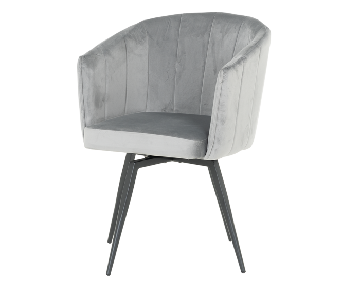 Трапезен стол Sonata Venice, Светлосив, Праховобоядисан