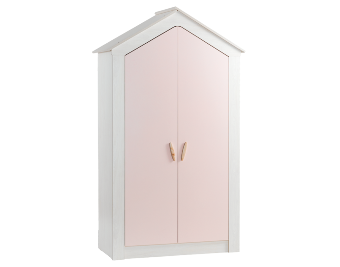 Двукрилен гардероб Sonata Pink House, Детски,  Височина 208 см