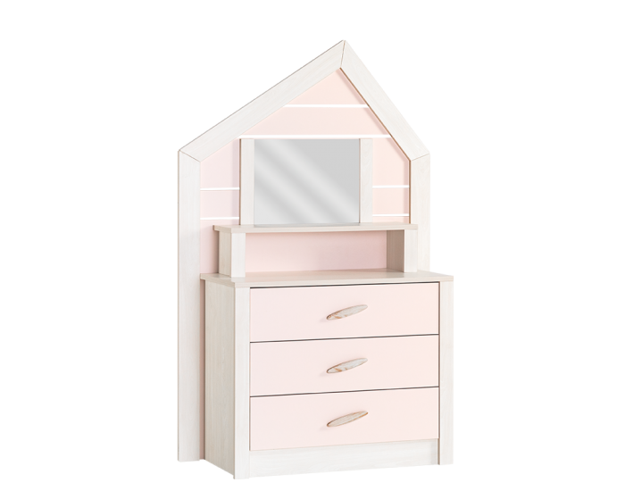Детски скрин Sonata Pink House, Огледало, Височина 157 см Детски скрин Sonata Pink House, Огледало, Височина 157 см