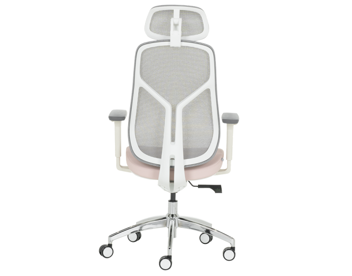 Ергономичен стол Sonata Blum 7901 W еко кожа - сив-розов