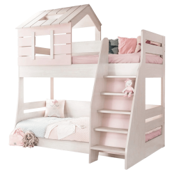 Двуетажно детско легло Sonata Pink House, Дясно, Без матрак - Детски легла