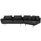 Кожен ъглов диван Sonata GRAM LUX, Черен