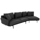 Кожен ъглов диван Sonata GRAM LUX, Черен