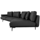 Кожен ъглов диван Sonata GRAM LUX, Черен