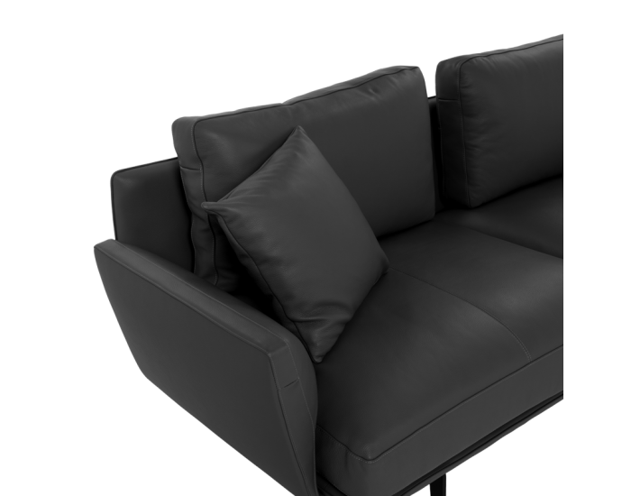 Кожен ъглов диван Sonata GRAM LUX, Черен