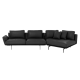 Кожен ъглов диван Sonata GRAM LUX, Черен