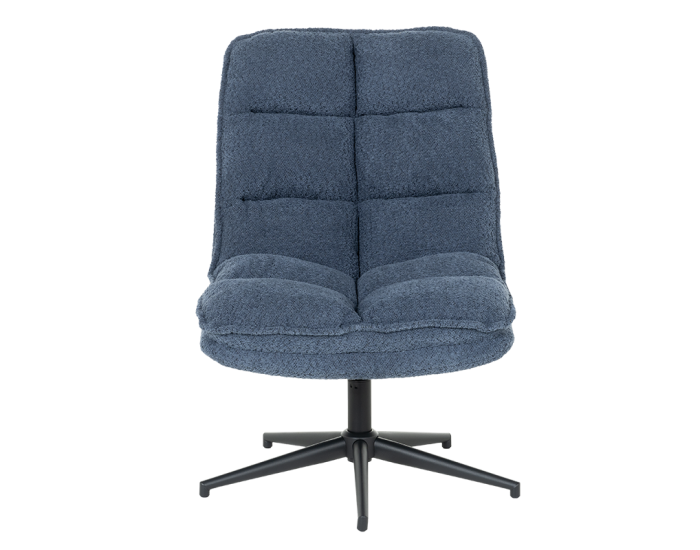 Кресло с табуретка Sonata JANET, Синьо, Функция за въртене на 360°