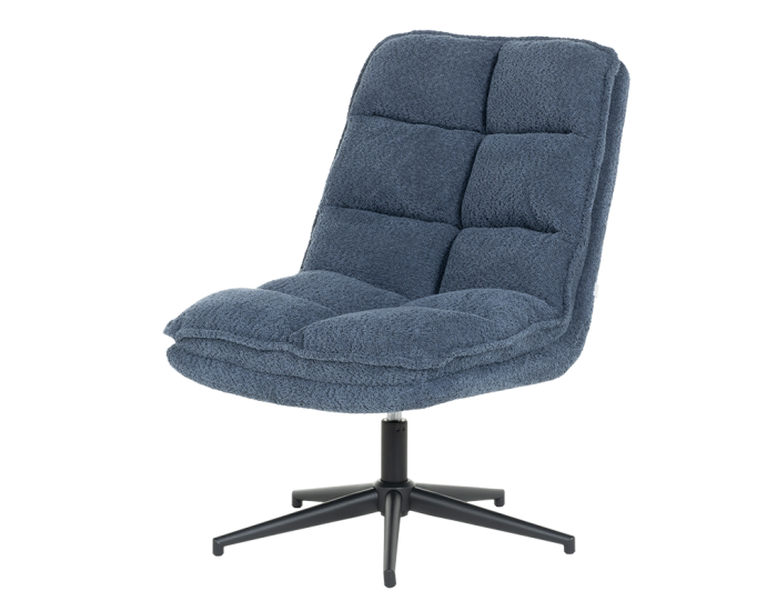 Кресло с табуретка Sonata JANET, Синьо, Функция за въртене на 360°