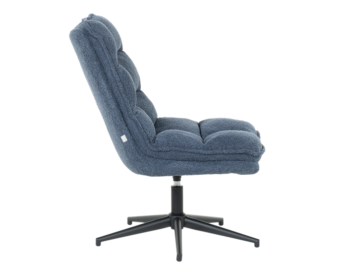 Кресло с табуретка Sonata JANET, Синьо, Функция за въртене на 360°