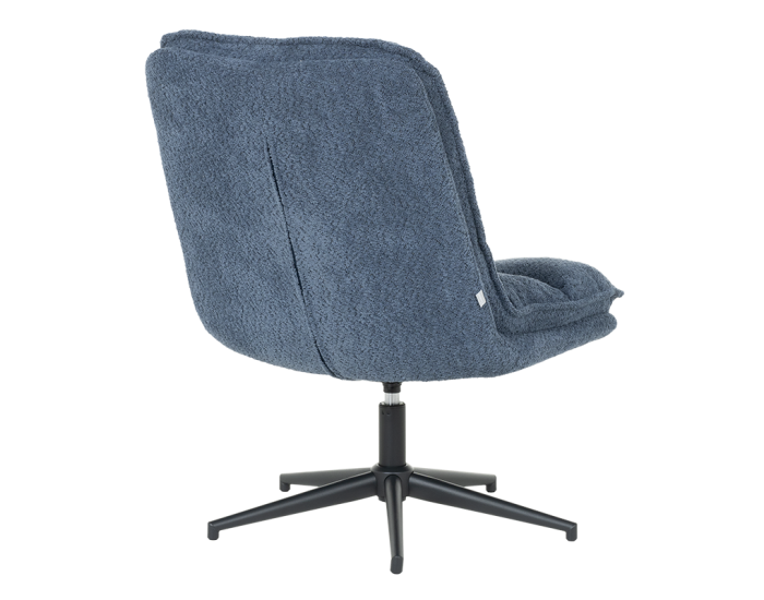 Кресло с табуретка Sonata JANET, Синьо, Функция за въртене на 360°