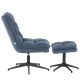 Кресло с табуретка Sonata JANET, Синьо, Функция за въртене на 360°