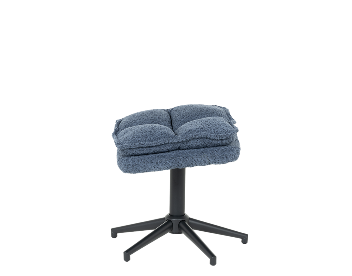 Кресло с табуретка Sonata JANET, Синьо, Функция за въртене на 360°