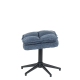 Кресло с табуретка Sonata JANET, Синьо, Функция за въртене на 360°