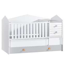 Бебешка кошара и детско легло 2в1 Sonata Bird House, 70 x 170 см, Чекмеджета - Бебешко обзавеждане