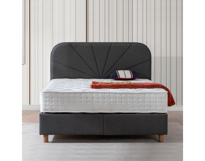 Тапицирана спалня с матрак DELUX PREMIUM 160 x 200 - антрацит