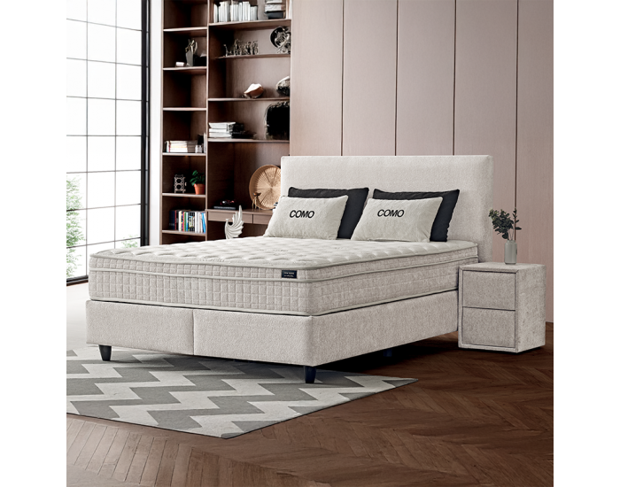 Тапицирана спалня с матрак COMO 160 x 200 - крем AN