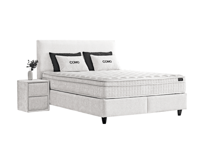 Тапицирана спалня с матрак COMO 160 x 200 - слонова кост AN