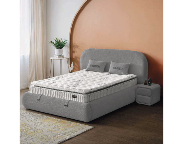 Тапицирана спалня с матрак FABER 160 х 200 - антрацит AN