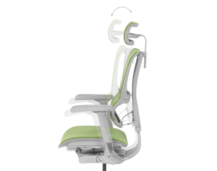 Ергономичен стол ERGOHUMAN IOO ELITE 2 - сива рамка - зелен