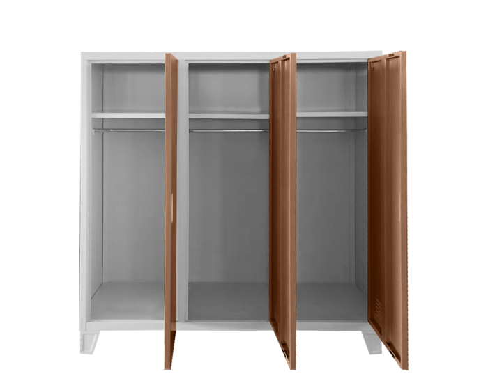 Метален шкаф Sonata Blum CR-1605-3 JZ - сив / светлокафяв