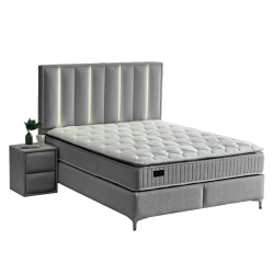 Тапицирана спалня с матрак MINI MOONLIGHT 160 х 200 - сив 620 - Тапицирани легла