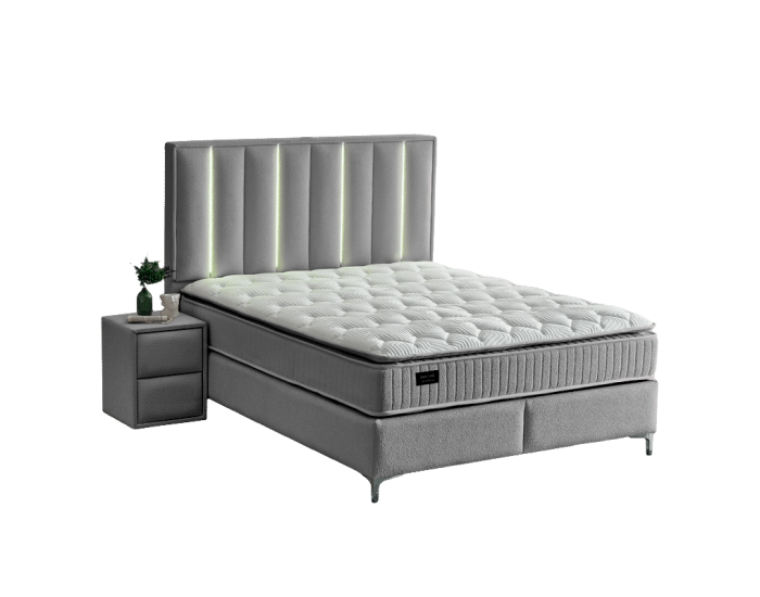 Тапицирана спалня с матрак MINI MOONLIGHT 160 х 200 - сив 620