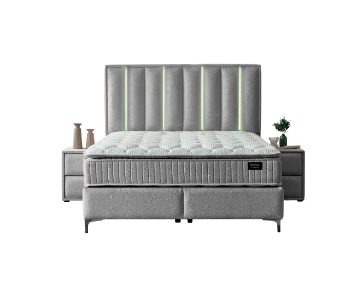 Тапицирана спалня с матрак MINI MOONLIGHT 160 х 200 - сив 620
