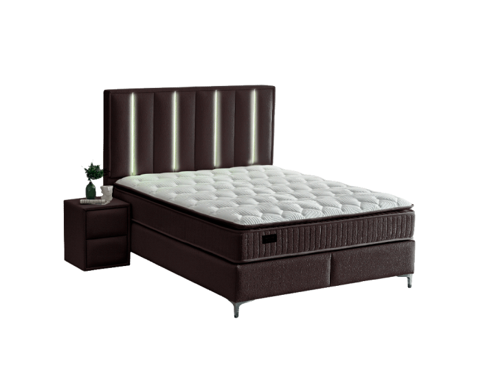 Тапицирана спалня с матрак MINI MOONLIGHT 160 х 200 - тъмнокафяв 680