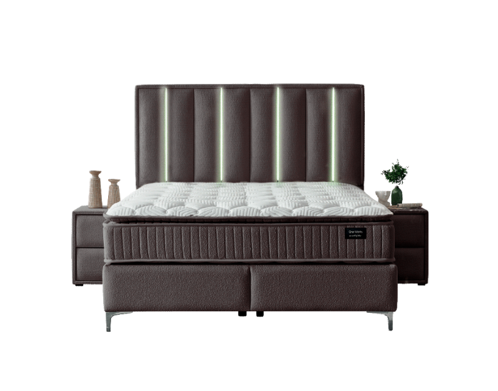 Тапицирана спалня с матрак MINI MOONLIGHT 160 х 200 - тъмнокафяв 680