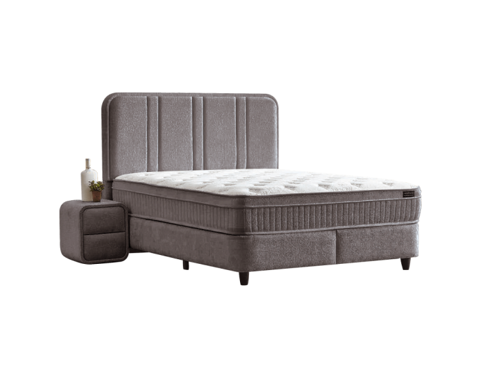Тапицирана спалня с матрак HUGO 140 x 200 - сив 29