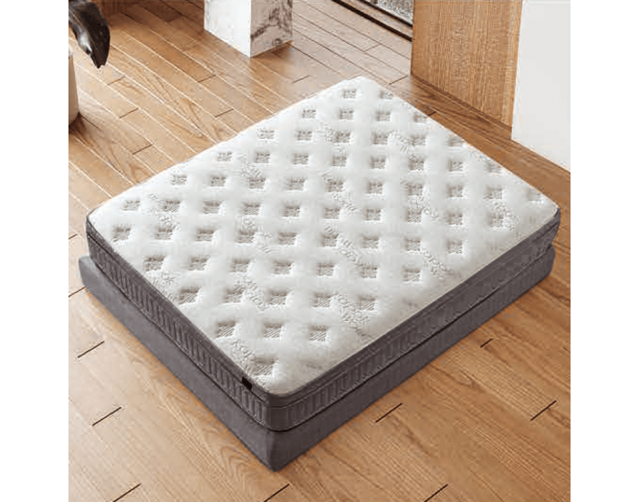 Тапицирана спалня с матрак HUGO 140 x 200 - сив 29