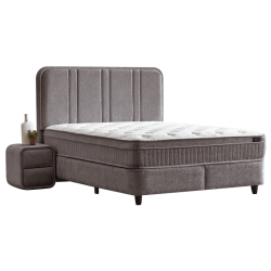 Тапицирана спалня с матрак HUGO 160 x 200 - сив 29 - Тапицирани легла