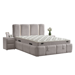 Тапицирана спалня с матрак ALLURE 160 x 200 - крем 020 - Тапицирани легла