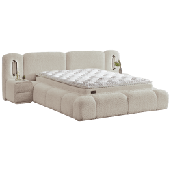 Тапицирана спалня с матрак BUMBY LUX 160 x 200 - перла SY - Тапицирани легла