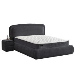 Тапицирана спалня с матрак NOVA 160 x 200 - сив 18 - Тапицирани легла