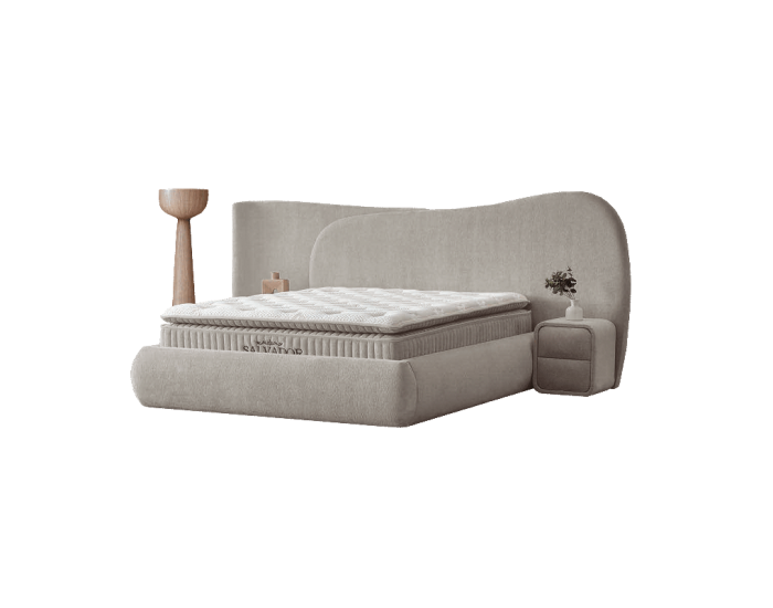 Тапицирана спалня с матрак SALVADOR 160 х 200 - перла SY