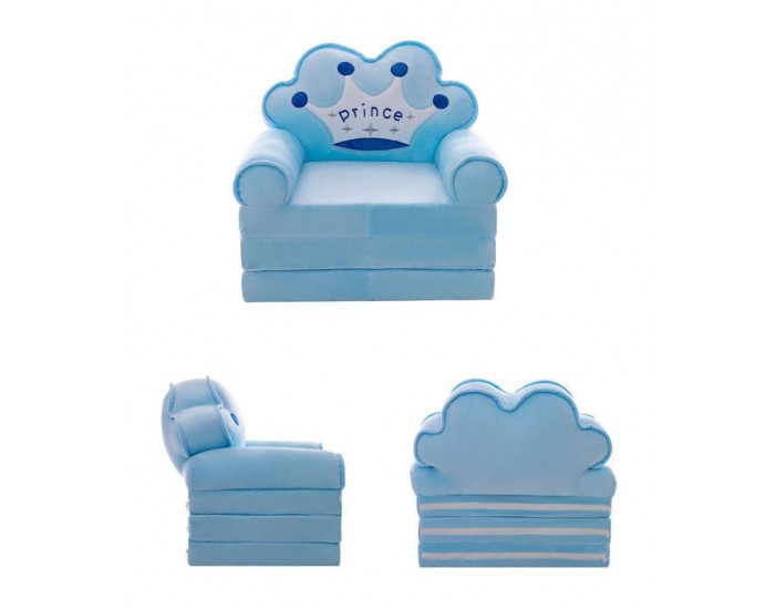 Детски разтегателен фотьойл фотьойл Smart Blue Prince, троен