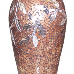 Керамична ваза EX Home модел Glass Aplik 80 см, керамика, стъкълца - Декорации