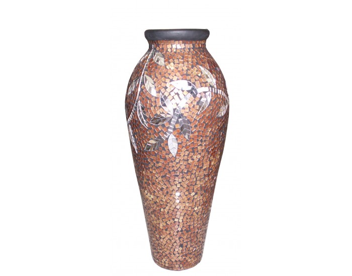 Керамична ваза EX Home модел Glass Aplik 80 см, керамика, стъкълца