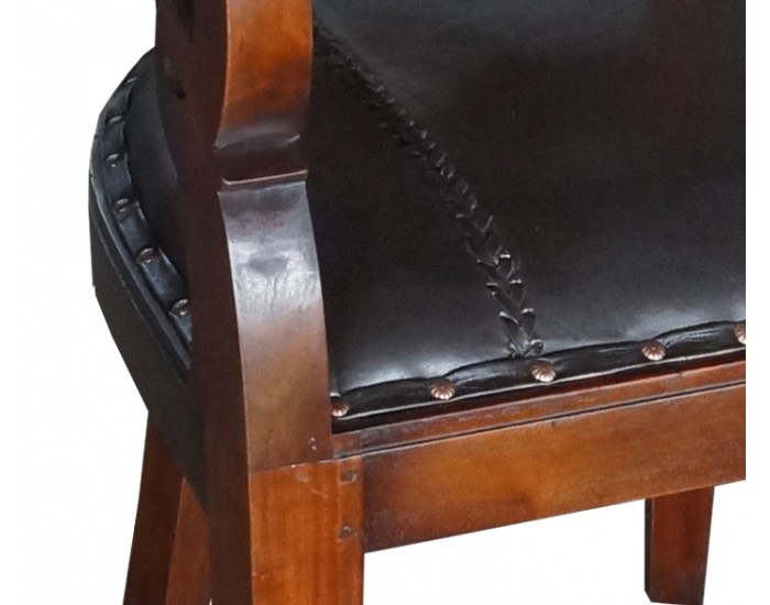 Стол EX Home модел Magnoliya Koja АК, махагон, естествена кожа