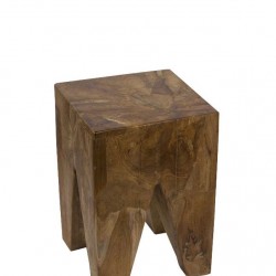 Табуретка EX Home модел Tik Koren КV КR, тиково дърво - Мека мебел