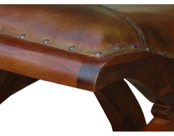 Стол EX Home модел Kolonial, тиково дърво, естествена кожа