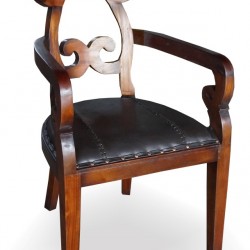 Стол EX Home модел Magnoliya Koja АК, махагон, естествена кожа - Трапезни столове