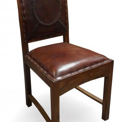 Стол EX Home модел Koja Fendi, тиково дърво, естествена кожа - Столове
