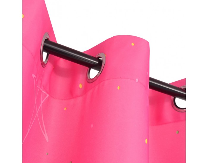 Sonata Детски пердета с принтове затъмняващи, 2 бр, 140x240 см, розови