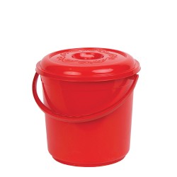 Пластмасова кофа с капак 18 литра, червена - Кухненски аксесоари
