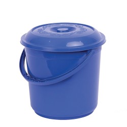 Пластмасова кофа с капак 10 литра, синя - Кухненски аксесоари