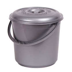 Пластмасова кофа с капак 18 литра, сива - Кухня