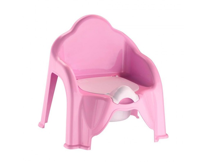 Гърне стол с капак, розово
